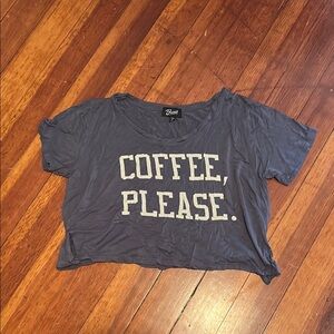 SUPER soft Crop Tee, 'Coffee, Please' Print